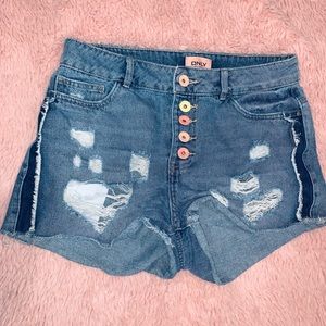 Ripped Jean Shorts